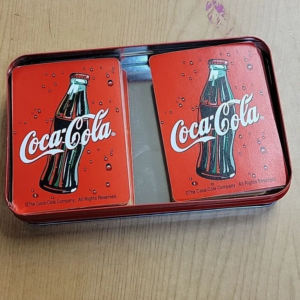 Coca Cola‎ Collector's Tin w/2 Decks of Coke Cards, Collectors Guide Book, Mug